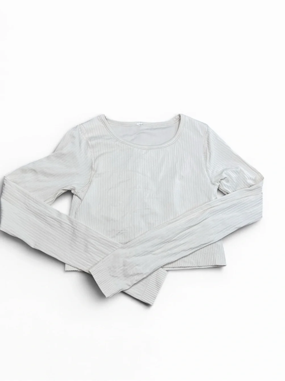 Lululemon Ebb to Street Long Sleeve Shirt Natural Ivory Size 4